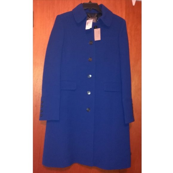 NWT JCrew 2 4 Double Cloth Metro Wool Coat THINSULATE Royal Blue Lady Day - Picture 4 of 11